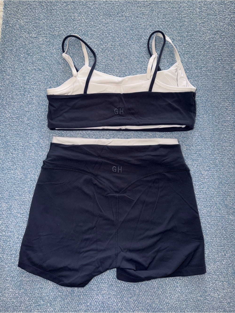 Gold Hinge Double Layered Sports Bra and Biker Shorts Set